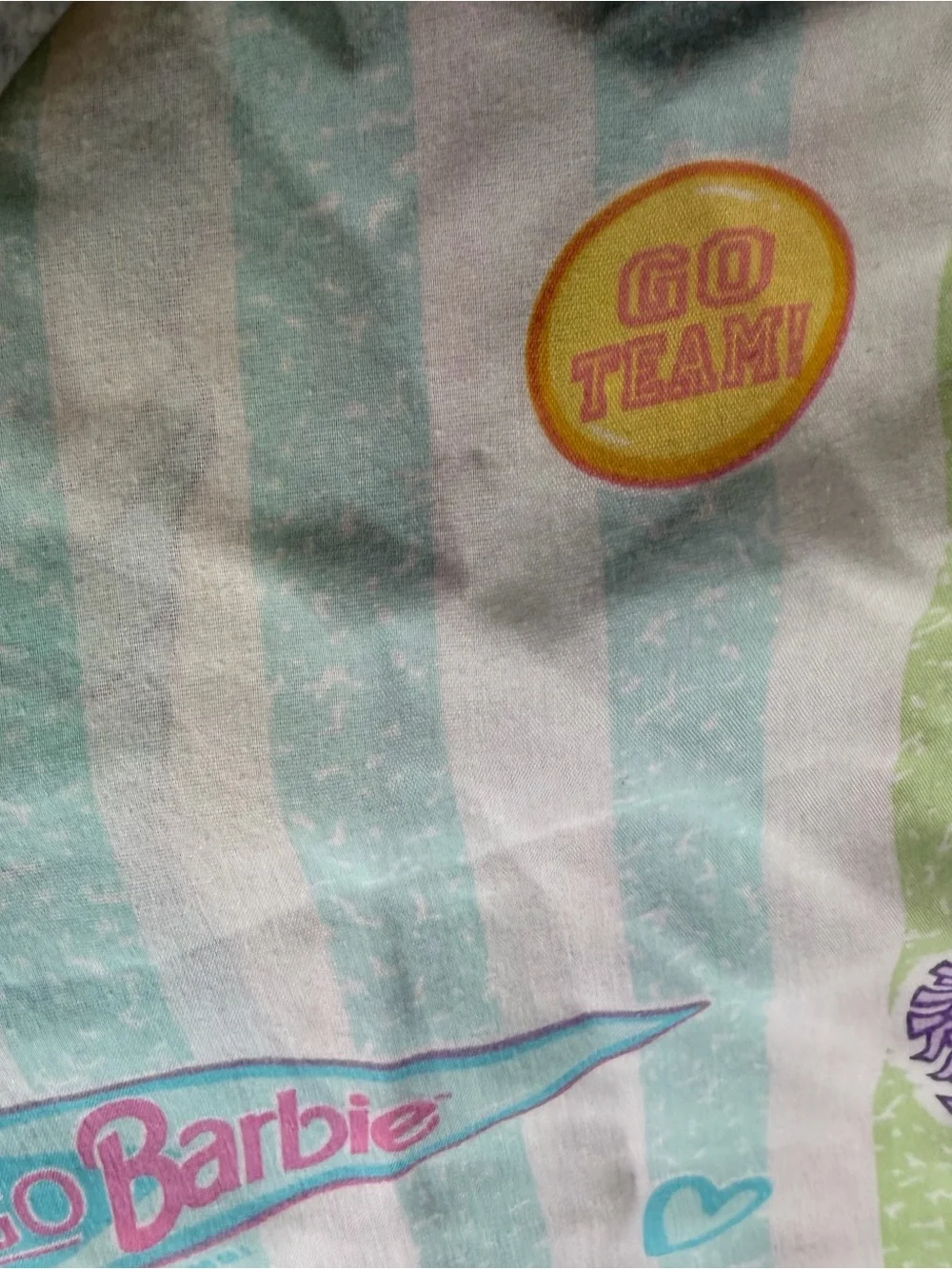 Barbie Cheerleader Vintage 1998 Twin Size Flat Sheet
